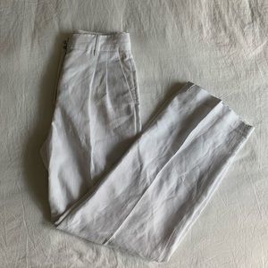 size 4 white wilfred by aritzia wide leg linen pants